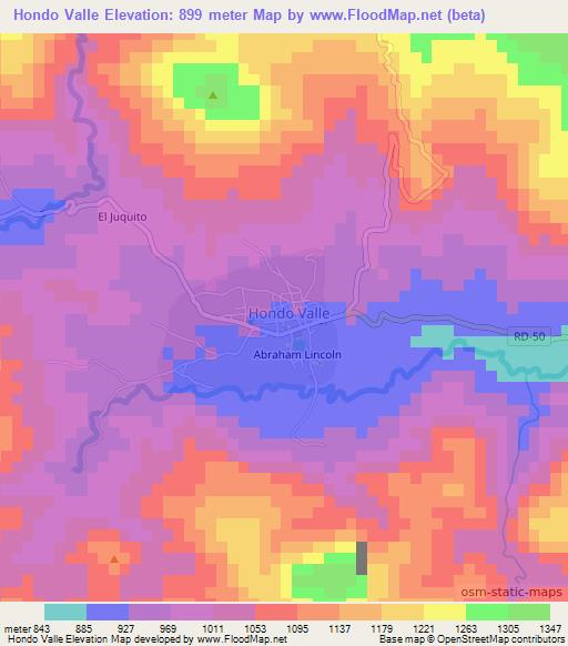 Hondo Valle,Dominican Republic Elevation Map