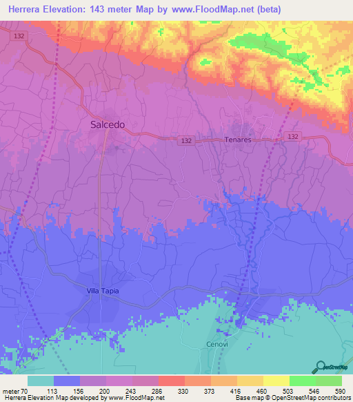 Herrera,Dominican Republic Elevation Map