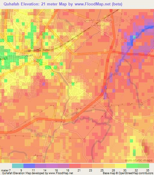Quhafah,Egypt Elevation Map