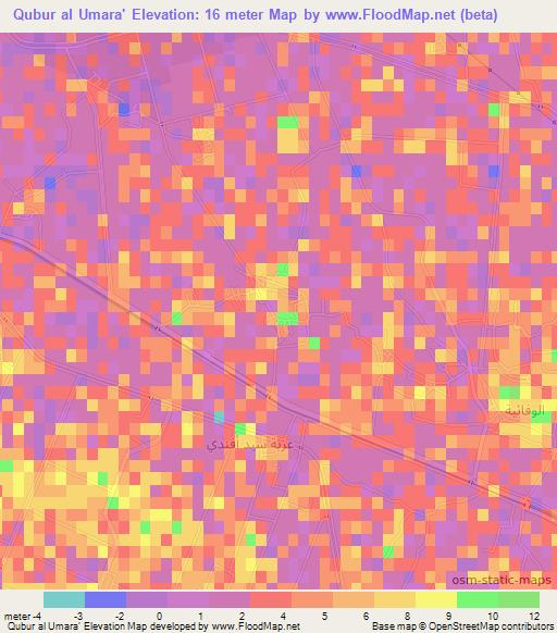 Qubur al Umara',Egypt Elevation Map