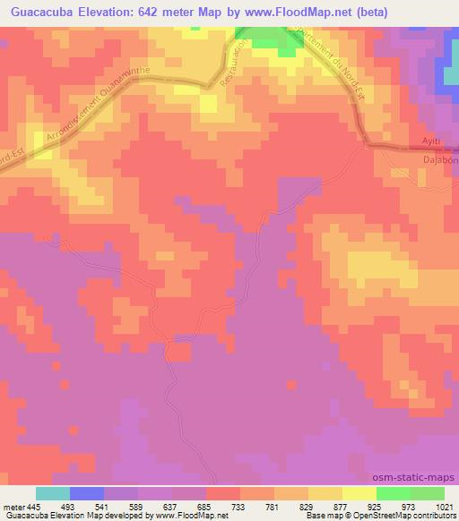 Guacacuba,Dominican Republic Elevation Map