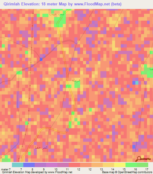 Qirimlah,Egypt Elevation Map