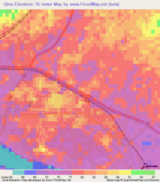 Qina,Egypt Elevation Map