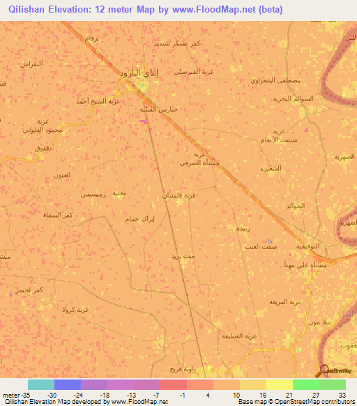 Qilishan,Egypt Elevation Map