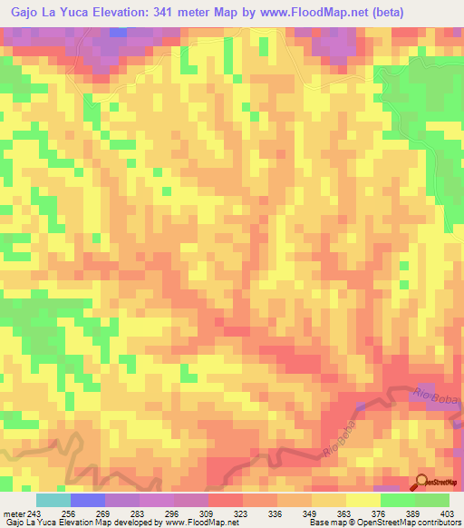 Gajo La Yuca,Dominican Republic Elevation Map