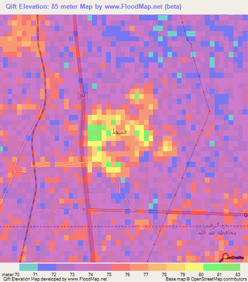 Qift,Egypt Elevation Map