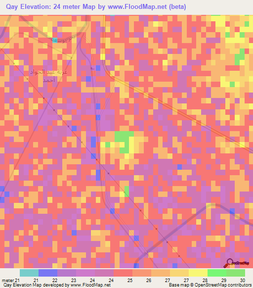 Qay,Egypt Elevation Map