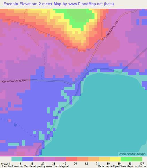 Escobin,Dominican Republic Elevation Map