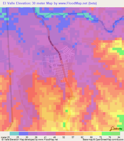 El Valle,Dominican Republic Elevation Map