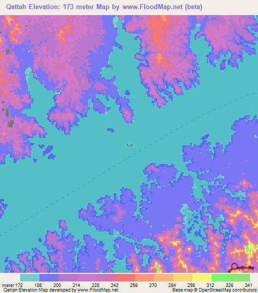 Qattah,Egypt Elevation Map