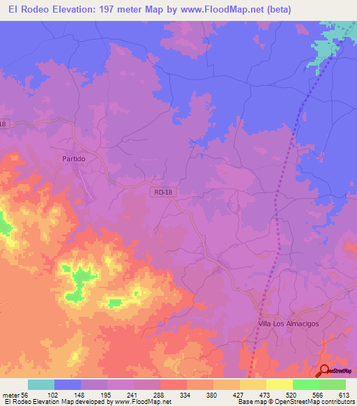 El Rodeo,Dominican Republic Elevation Map