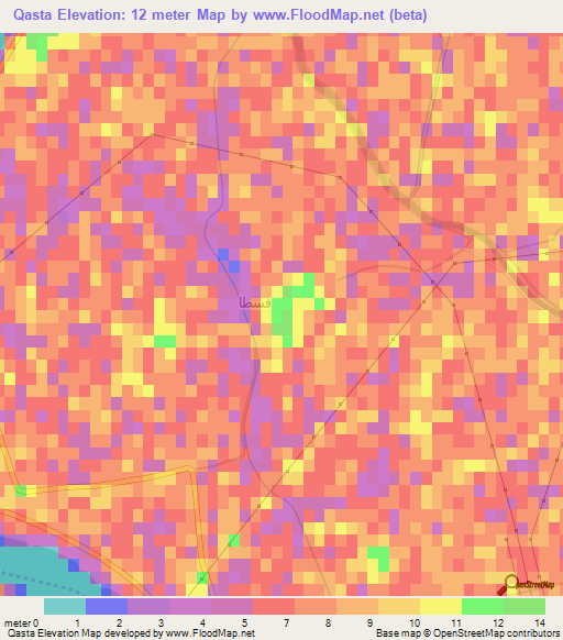 Qasta,Egypt Elevation Map