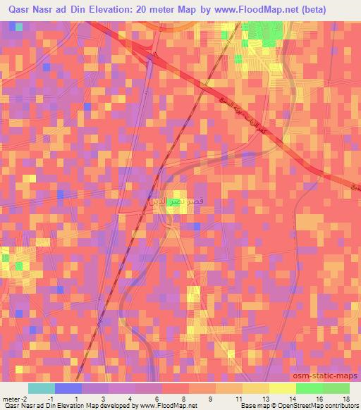 Qasr Nasr ad Din,Egypt Elevation Map