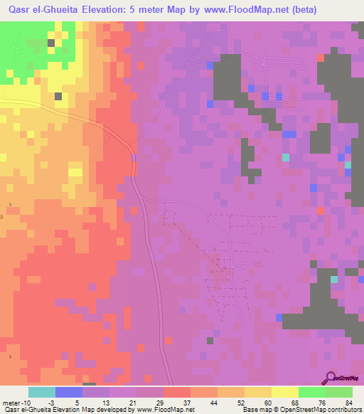 Qasr el-Ghueita,Egypt Elevation Map