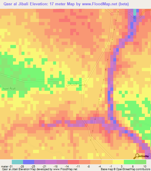 Qasr al Jibali,Egypt Elevation Map