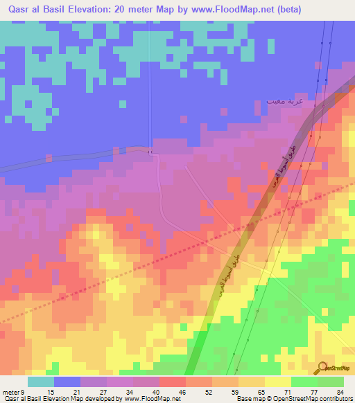 Qasr al Basil,Egypt Elevation Map