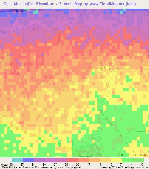 Qasr Abu Lati`ah,Egypt Elevation Map