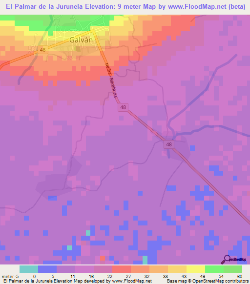 El Palmar de la Jurunela,Dominican Republic Elevation Map