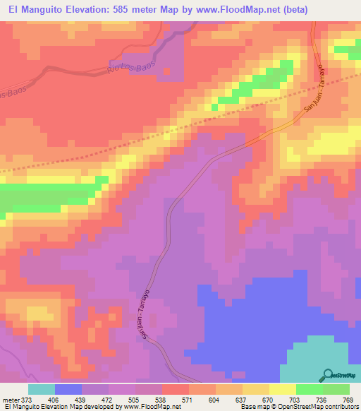 El Manguito,Dominican Republic Elevation Map