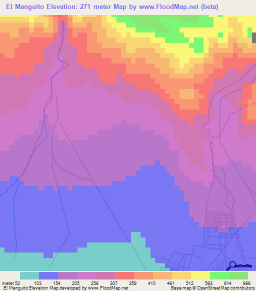 El Manguito,Dominican Republic Elevation Map