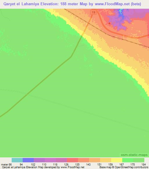 Qaryet el Lahamiya,Egypt Elevation Map