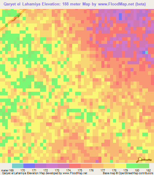 Qaryet el Lahamiya,Egypt Elevation Map