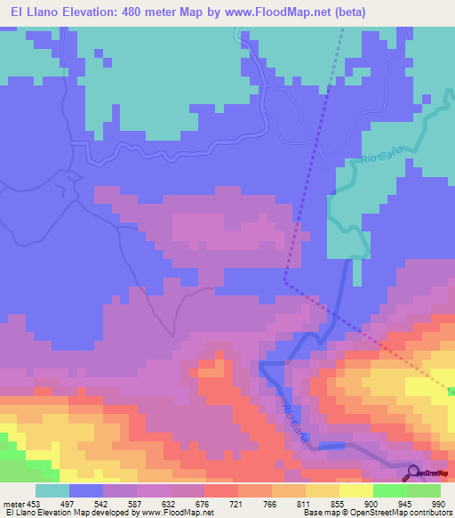 El Llano,Dominican Republic Elevation Map