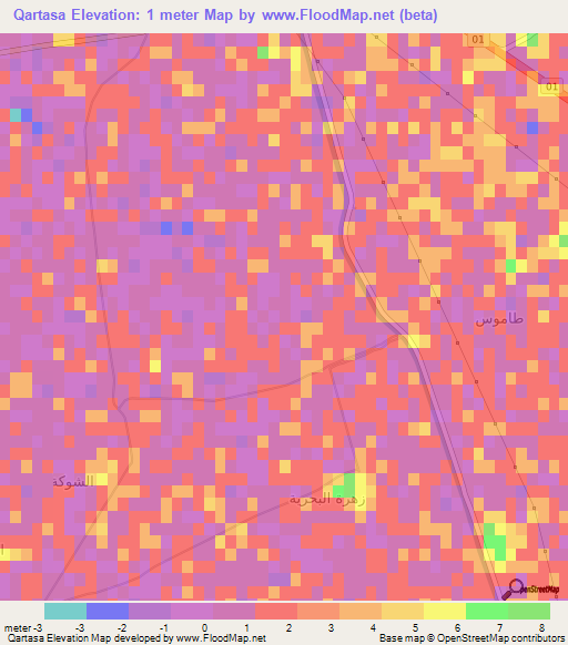 Qartasa,Egypt Elevation Map