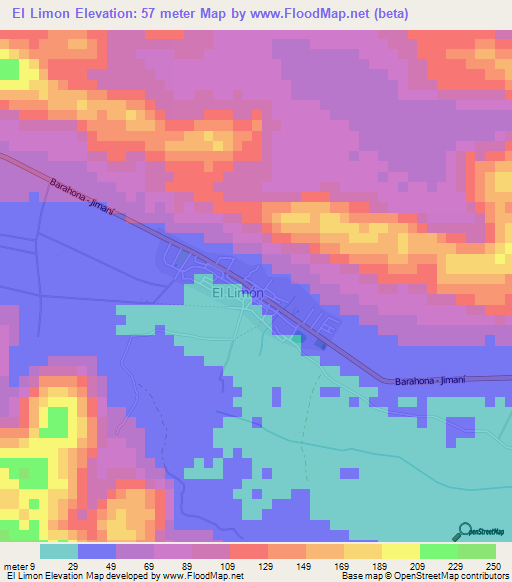 El Limon,Dominican Republic Elevation Map