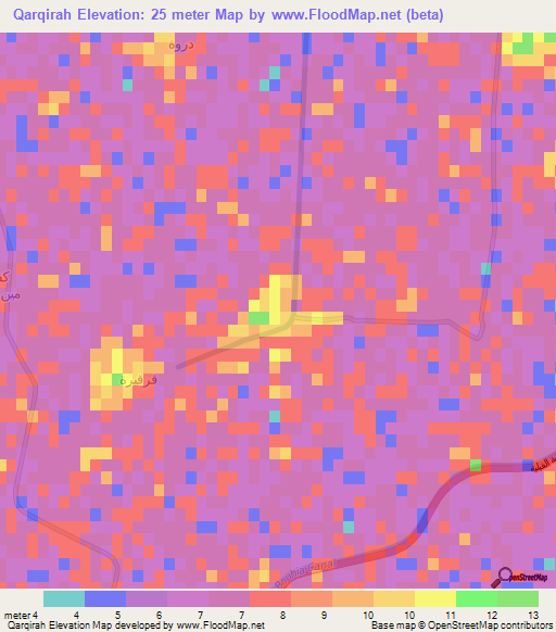 Qarqirah,Egypt Elevation Map