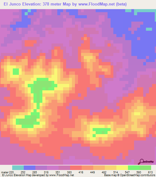 El Junco,Dominican Republic Elevation Map