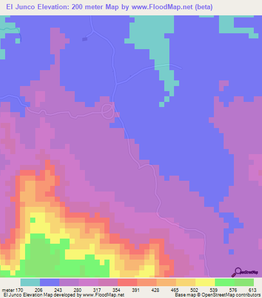 El Junco,Dominican Republic Elevation Map