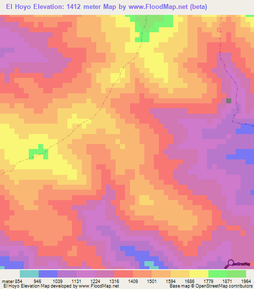 El Hoyo,Dominican Republic Elevation Map