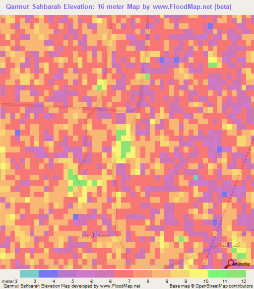 Qarmut Sahbarah,Egypt Elevation Map