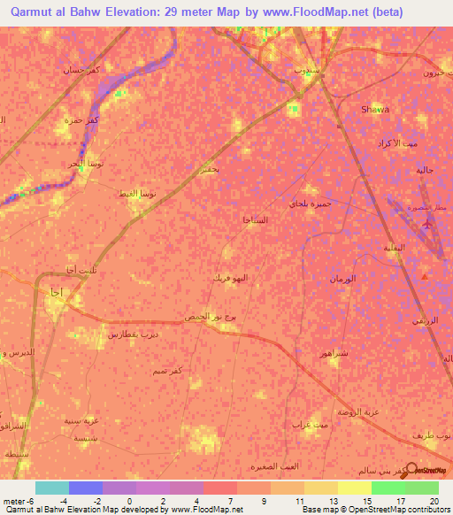 Qarmut al Bahw,Egypt Elevation Map