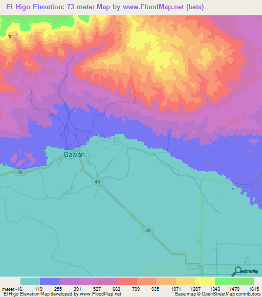 El Higo,Dominican Republic Elevation Map