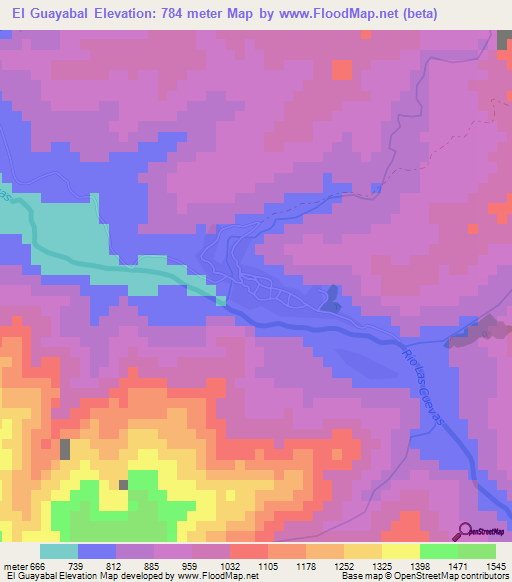 El Guayabal,Dominican Republic Elevation Map