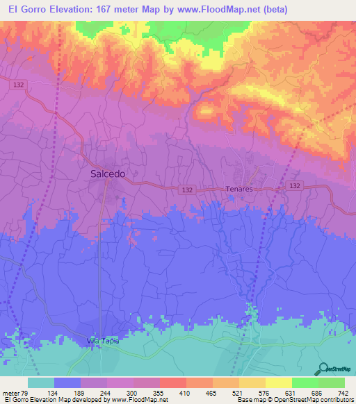 El Gorro,Dominican Republic Elevation Map