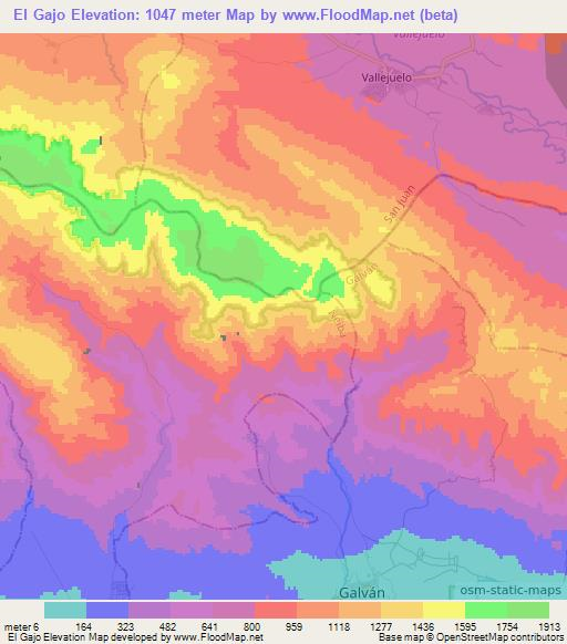 El Gajo,Dominican Republic Elevation Map