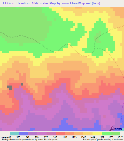 El Gajo,Dominican Republic Elevation Map