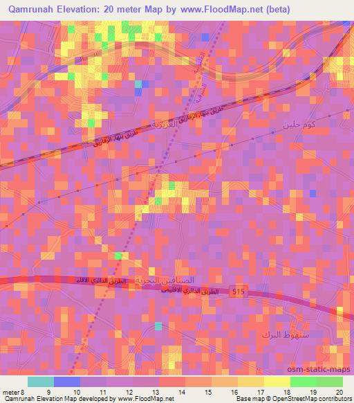 Qamrunah,Egypt Elevation Map