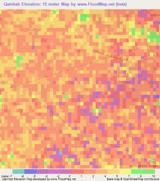 Qamhah,Egypt Elevation Map