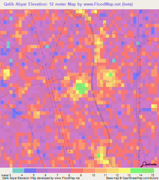 Qalib Abyar,Egypt Elevation Map