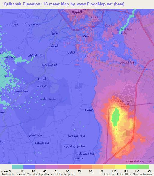 Qalhanah,Egypt Elevation Map