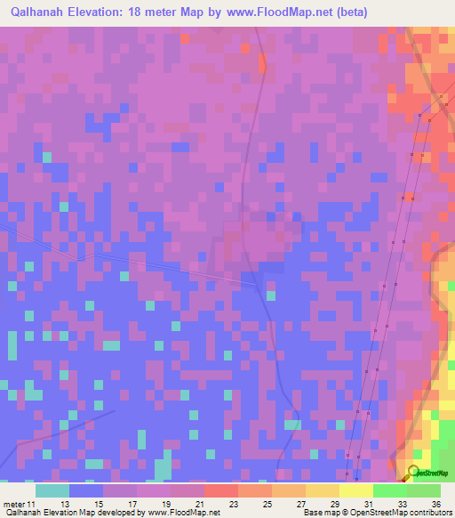 Qalhanah,Egypt Elevation Map