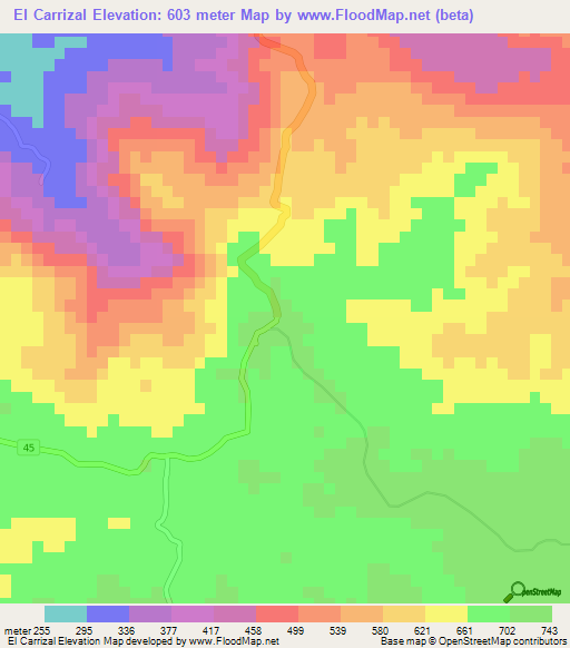 El Carrizal,Dominican Republic Elevation Map