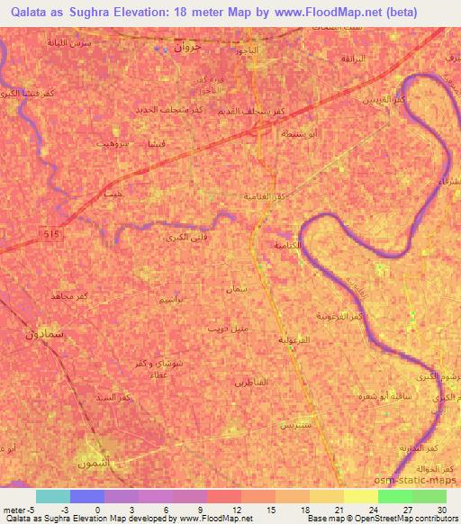 Qalata as Sughra,Egypt Elevation Map