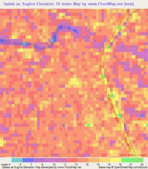 Qalata as Sughra,Egypt Elevation Map