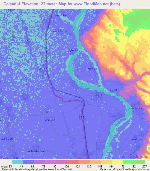 Qalandul,Egypt Elevation Map