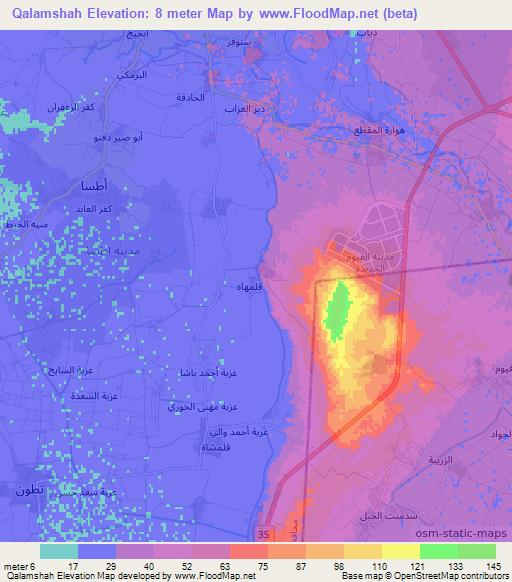 Qalamshah,Egypt Elevation Map